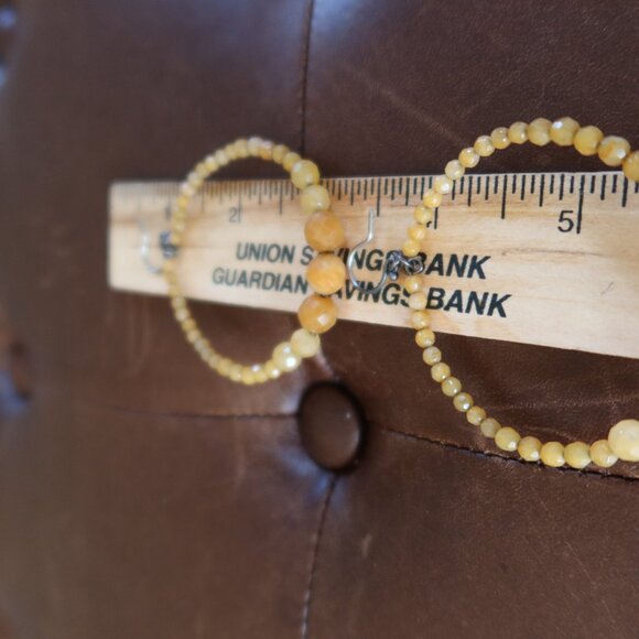 Chan Luu faceted Yellow Jade (70+) front facing hoops earrings 2" long drops - Picture 10 of 14